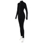 Women's Casual Sporty Fitness Outfit Long Sleeve Zipper Jumpsuit Female Workout Rompers Skinny Activity Wear Overalls Tops