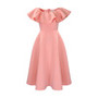 Plus Size Summer Fashionable and Elegant Solid Color Ruffle Edge Banquet Mid Length Large Swing Dress Plus Size Women'S Dress