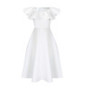 Plus Size Summer Fashionable and Elegant Solid Color Ruffle Edge Banquet Mid Length Large Swing Dress Plus Size Women'S Dress