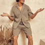 New Fashion Summer Shorts Tracksuit Men's Suit Active Wear 2 Piece Short Set Custom logo Blank Cotton Shorts Set Men
