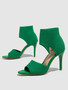 Summer Hot Sale New High Heels 2025 Custom Hand-knitted Model Elastic Roman Stiletto Outdoor Sandals