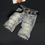 New Arrival Men's Knee Length Casual Denim Jeans Summer Distressed Holes Streetwear Fashion Cargo Shorts Classic Short Jeans