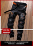 2024 Spring and Autumn New Fashion Trend Retro Ripped Small Foot Pants Men's Casual Slim Breathable Elastic High-Quality Jeans