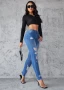 Women's Skinny Jeans Hole Design Spring Summer New Style Butt Lifting Long Trousers Comfortable Fit Denim Pants
