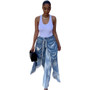 Women Solid Jeans Pants Denim Pleated Trousers Fuzzy Edge Full Lenth Mid Waist Zipper Straight Y2k Streetwear Casual 2026 Spring