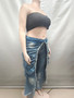 Women Solid Jeans Pants Denim Pleated Trousers Fuzzy Edge Full Lenth Mid Waist Zipper Straight Y2k Streetwear Casual 2026 Spring