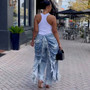 Women Solid Jeans Pants Denim Pleated Trousers Fuzzy Edge Full Lenth Mid Waist Zipper Straight Y2k Streetwear Casual 2026 Spring