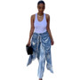 Women Solid Jeans Pants Denim Pleated Trousers Fuzzy Edge Full Lenth Mid Waist Zipper Straight Y2k Streetwear Casual 2026 Spring
