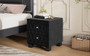 Elegant Luxury Modern Velvet Bedroom Nightstand 2 Drawers Crystal Handle Button-Tufted Pink Panel Design Durable Home Furniture