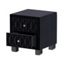 Elegant Luxury Modern Velvet Bedroom Nightstand 2 Drawers Crystal Handle Button-Tufted Pink Panel Design Durable Home Furniture