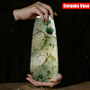 1pc Ceramic Vase Hand Painted Green and Yellow Floral Pattern on White Background, Elegant and Beautiful for Modern Home Decor