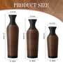 Set of 3 Brown Hand-Woven PVC Rattan Vases 27.56in 23.62in 19.69in Tall Farmhouse Decorative for Outdoor Home Decor