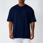Cotton Mens Blank T-Shirt White Oversized Retro Solid Color T-Shirt Large Size Mens Womens Fashion Short Sleeve Mens T-Shirt