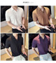 Luxury Purple Polo Shirts For Men High Quality Summer Short Sleeve Men's Polos Ice Silk Elastic Slim Fit Turn Down Collar Tees