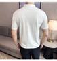 Luxury Purple Polo Shirts For Men High Quality Summer Short Sleeve Men's Polos Ice Silk Elastic Slim Fit Turn Down Collar Tees