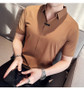 Luxury Purple Polo Shirts For Men High Quality Summer Short Sleeve Men's Polos Ice Silk Elastic Slim Fit Turn Down Collar Tees