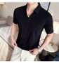 Luxury Purple Polo Shirts For Men High Quality Summer Short Sleeve Men's Polos Ice Silk Elastic Slim Fit Turn Down Collar Tees