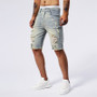 2025 Summer New Men's Ripped Denim Shorts Fashion Vintage Hole Streetwear Stretch Slim Knee-length Short Pants Trendy Brand Male