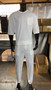 2024 Summer New Sports Set Men's Street Trend Casual Short Sleeved Long Pants Casual Two Piece Set
