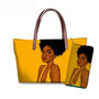 Custom Printed Women Bag Handbags African Girls Printing Purse and Handbags 2pcs Set Shoulder Tote Bag Females Summer Beach Bags