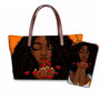 Custom Printed Women Bag Handbags African Girls Printing Purse and Handbags 2pcs Set Shoulder Tote Bag Females Summer Beach Bags