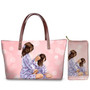 Custom Printed Women Bag Handbags African Girls Printing Purse and Handbags 2pcs Set Shoulder Tote Bag Females Summer Beach Bags