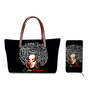 Custom Printed Women Bag Handbags African Girls Printing Purse and Handbags 2pcs Set Shoulder Tote Bag Females Summer Beach Bags