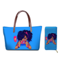 Custom Printed Women Bag Handbags African Girls Printing Purse and Handbags 2pcs Set Shoulder Tote Bag Females Summer Beach Bags