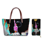 Custom Printed Women Bag Handbags African Girls Printing Purse and Handbags 2pcs Set Shoulder Tote Bag Females Summer Beach Bags