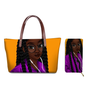 Custom Printed Women Bag Handbags African Girls Printing Purse and Handbags 2pcs Set Shoulder Tote Bag Females Summer Beach Bags