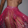 New Black Crystal Tassel Skirt Party Bling Rhinestone Mini Shirt Party Women Skirts
