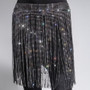 New Black Crystal Tassel Skirt Party Bling Rhinestone Mini Shirt Party Women Skirts