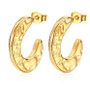 Showfay 316L Stainless Steel Earrings for Women Gold Color Jewelry Punk Piercing Hoop Ear Decoration Fashion Accessories