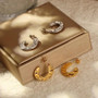 Showfay 316L Stainless Steel Earrings for Women Gold Color Jewelry Punk Piercing Hoop Ear Decoration Fashion Accessories