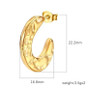 Showfay 316L Stainless Steel Earrings for Women Gold Color Jewelry Punk Piercing Hoop Ear Decoration Fashion Accessories