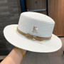 New Metal R Letter Buckle Straw Hat Leisure Summer Travel Sunscreen Hat Women's Fashionable Beach Hat Vintage Hat Church Hats
