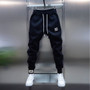 Autumn Men's orange Joggers Korean High Street Sports Trousers Cotton 9-Minute Sweatpants Fashionable Men's Clothing 2024