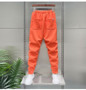 Autumn Men's orange Joggers Korean High Street Sports Trousers Cotton 9-Minute Sweatpants Fashionable Men's Clothing 2024