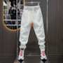 Autumn Men's orange Joggers Korean High Street Sports Trousers Cotton 9-Minute Sweatpants Fashionable Men's Clothing 2024