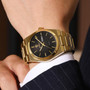 US Local Stock Gohuos 8807 Men Gold Black Quartz Watch Fashion Business Casual Reloj Montre Stainless Calendar Luminous Watches