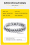 Vnox 12/15MM Width Stainless Steel Cuban Chain Bracelets for Men, Silver Color Fashion Hip Hop Male Boy Wristband Jewelry
