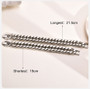 Vnox 12/15MM Width Stainless Steel Cuban Chain Bracelets for Men, Silver Color Fashion Hip Hop Male Boy Wristband Jewelry