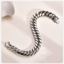 Vnox 12/15MM Width Stainless Steel Cuban Chain Bracelets for Men, Silver Color Fashion Hip Hop Male Boy Wristband Jewelry