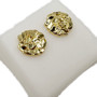 14k Gold Plated 12mm round Stud Earrings for Men And Women Fashion Jewelry Irregular Geometric Shape Gold Nugget Earrings
