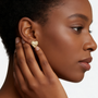 14k Gold Plated 12mm round Stud Earrings for Men And Women Fashion Jewelry Irregular Geometric Shape Gold Nugget Earrings