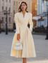 Long Sleeve Holiday Patchwork Chic Maxi Dress Women Autumn V Neck Slim Party Dress Elegant Fashion Ladies Knee Length Dresses