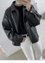 Mauroicardi Spring Autumn Cool Luxury Short Black Soft Light Pu Leather Jacket Men Zipper Casual Mens Jackets and Coats Fashion
