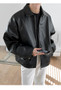Mauroicardi Spring Autumn Cool Luxury Short Black Soft Light Pu Leather Jacket Men Zipper Casual Mens Jackets and Coats Fashion