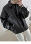 Mauroicardi Spring Autumn Cool Luxury Short Black Soft Light Pu Leather Jacket Men Zipper Casual Mens Jackets and Coats Fashion