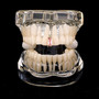 RACHELZ Fashion CZ Stone Vertical Bar Teeth Grillz Braces Hip Hop 4 Zircon Tooth Caps Dental Grills For Women Men Jewelry